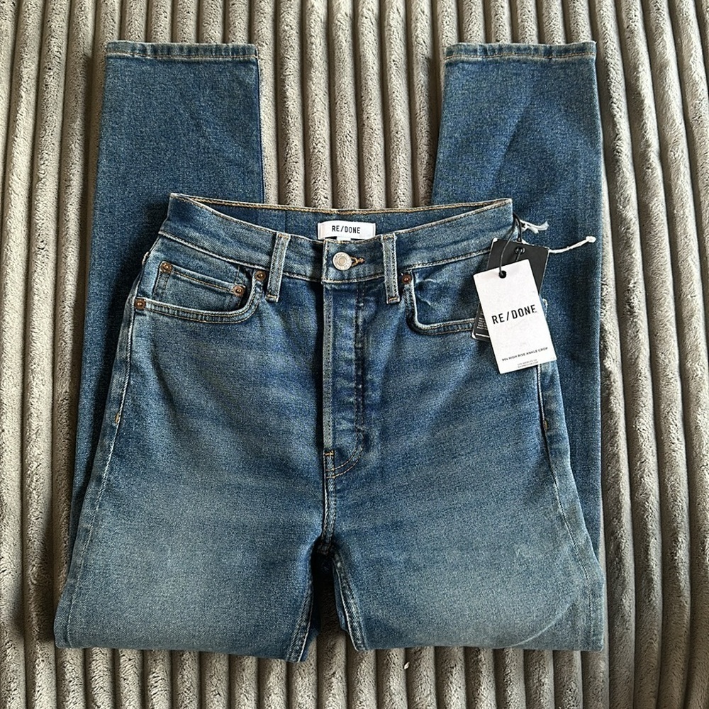 Re/Done High Rise Ankle Crop Size 26 NWT - Picture 5 of 9